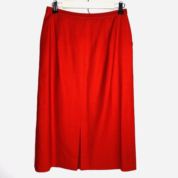 Pendleton 100% Wool Suits Set Blazer Jacket Sz 10 Skirt 12 Red Holiday Christmas - Picture 13 of 15